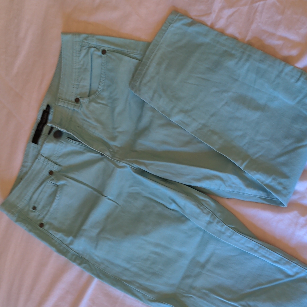 Calvin Klein teal denim skinny crop jeans